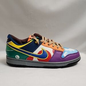 Nike Dunk Low Custom What The Super Mario Luigi Multicolored Sneakers (M Size 8)
